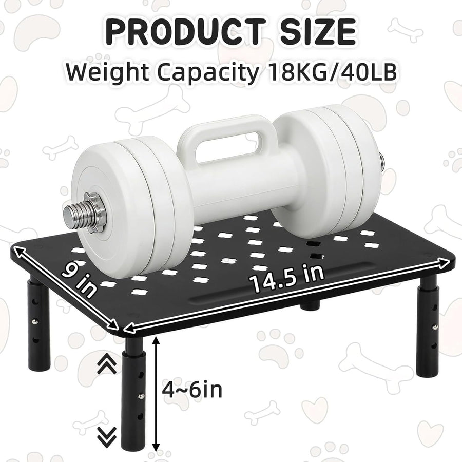 Adjustable Pet Feeder Stand for Cats and Small Dogs – Elevated Raised Bowl Holder with 3-Level Height Settings, Sturdy Plastic Base for Automatic Feeders and Water Fountains, Space-Saving Indoor Use, Black & White Options (Black)