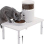 Adjustable Pet Feeder Stand for Cats and Small Dogs – Elevated Raised Bowl Holder with 3-Level Height Settings, Sturdy Plastic Base for Automatic Feeders and Water Fountains, Space-Saving Indoor Use, Black & White Options (White)