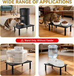 Adjustable Pet Feeder Stand for Cats and Small Dogs – Elevated Raised Bowl Holder with 3-Level Height Settings, Sturdy Plastic Base for Automatic Feeders and Water Fountains, Space-Saving Indoor Use, Black & White Options (White)