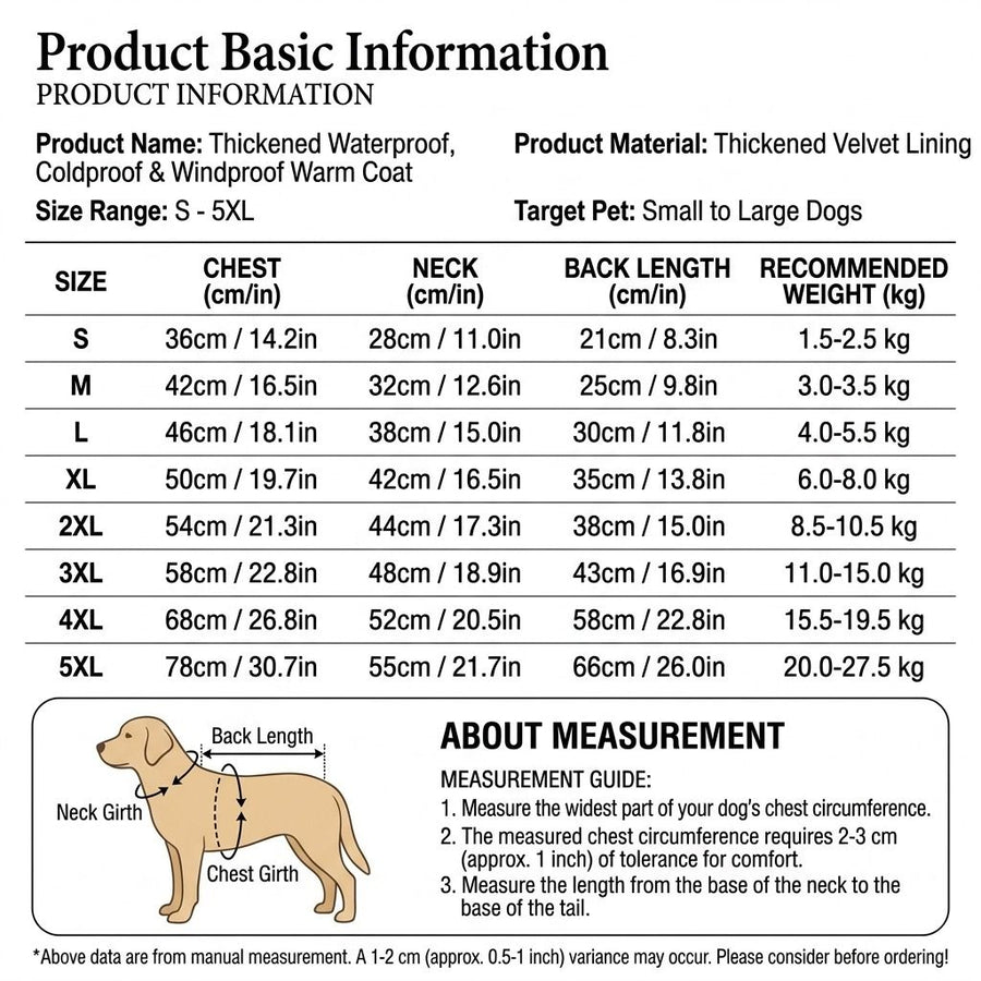 Winter Pet Dog Padded Vest with Waterproof Shell, Warm Fleece Lining, and Leash Attachment Ring for Outdoor Cold Weather Walks (L, Red)