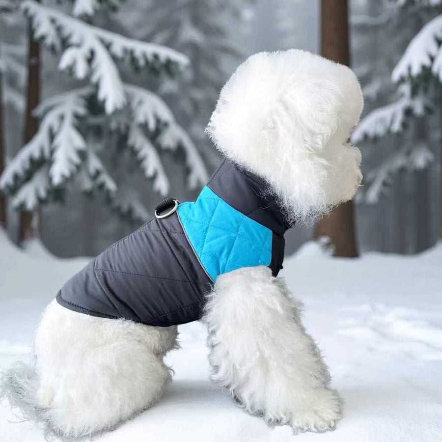 Winter Pet Dog Padded Vest with Waterproof Shell, Warm Fleece Lining, and Leash Attachment Ring for Outdoor Cold Weather Walks (L, Red)