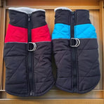 Winter Pet Dog Padded Vest with Waterproof Shell, Warm Fleece Lining, and Leash Attachment Ring for Outdoor Cold Weather Walks (M, Blue)