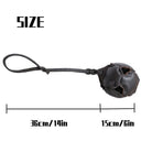 Interactive Leather Chew Ball for Dogs with Durable Rope Handle – Ideal for Puppy Training, Dental Chewing, Outdoor Fetch, and Bonding Play for Small to Medium Breeds (Red)