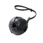 Interactive Leather Chew Ball for Dogs with Durable Rope Handle – Ideal for Puppy Training, Dental Chewing, Outdoor Fetch, and Bonding Play for Small to Medium Breeds (Red)
