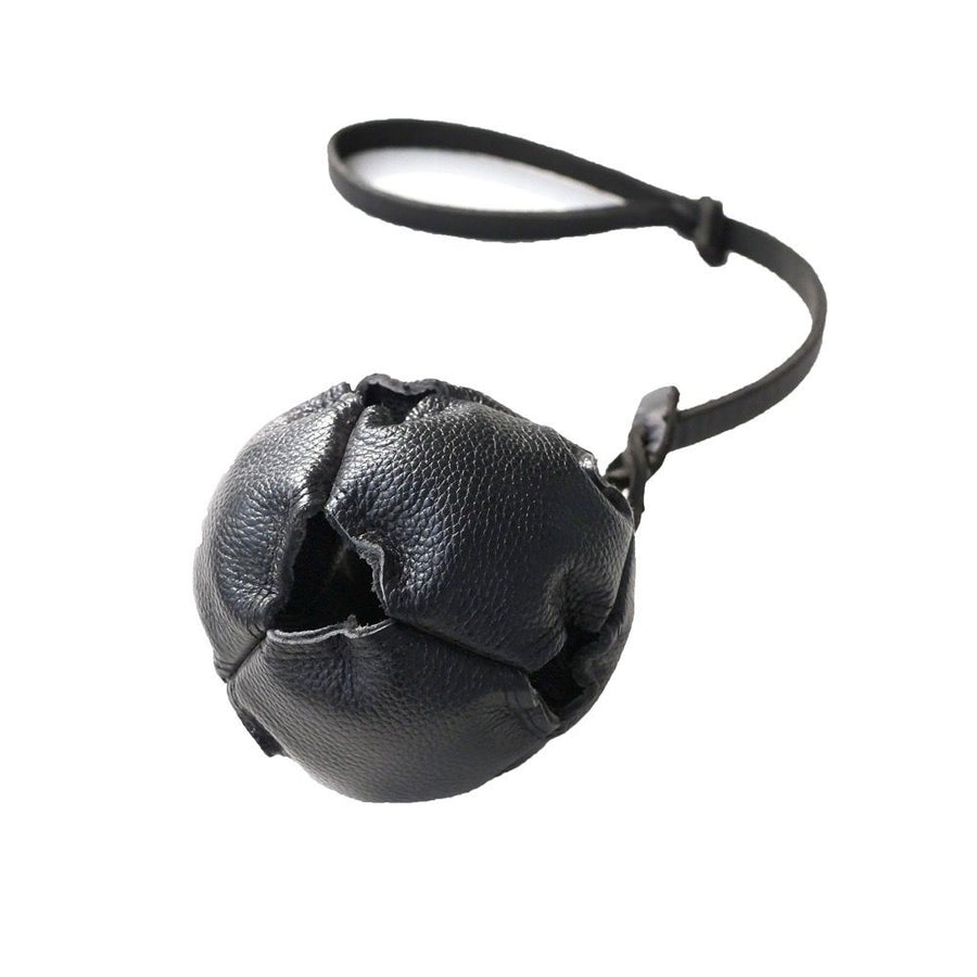 Interactive Leather Chew Ball for Dogs with Durable Rope Handle – Ideal for Puppy Training, Dental Chewing, Outdoor Fetch, and Bonding Play for Small to Medium Breeds (Red)