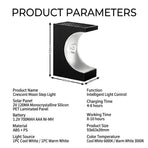 Solar Crescent Moon Step Light with Monocrystalline Silicon Panel, ABS & PS Construction, IP65 Waterproof, 3000K Warm White or 6000K Cool White Options for Outdoor Garden Paths, Driveways, and Wooden Deck Stairs (6PCS, Warm White Light)