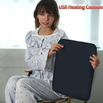 USB-Powered Heated Seat Cushion with Adjustable Temperature, Waterproof Oxford Fabric, Non-Slip Bottom for Office, Home, Outdoor Folding Chairs, Winter Warmth Solution (43×43cm)