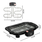 2000W Electric Indoor Smoker Grill with Detachable Rack and Adjustable Heights for Home Kitchen Balcony and Small Outdoor Gatherings (Black)