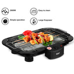 2000W Electric Indoor Smoker Grill with Detachable Rack and Adjustable Heights for Home Kitchen Balcony and Small Outdoor Gatherings (Black)