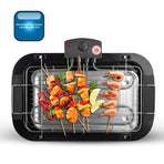 2000W Electric Indoor Smoker Grill with Detachable Rack and Adjustable Heights for Home Kitchen Balcony and Small Outdoor Gatherings (Black)