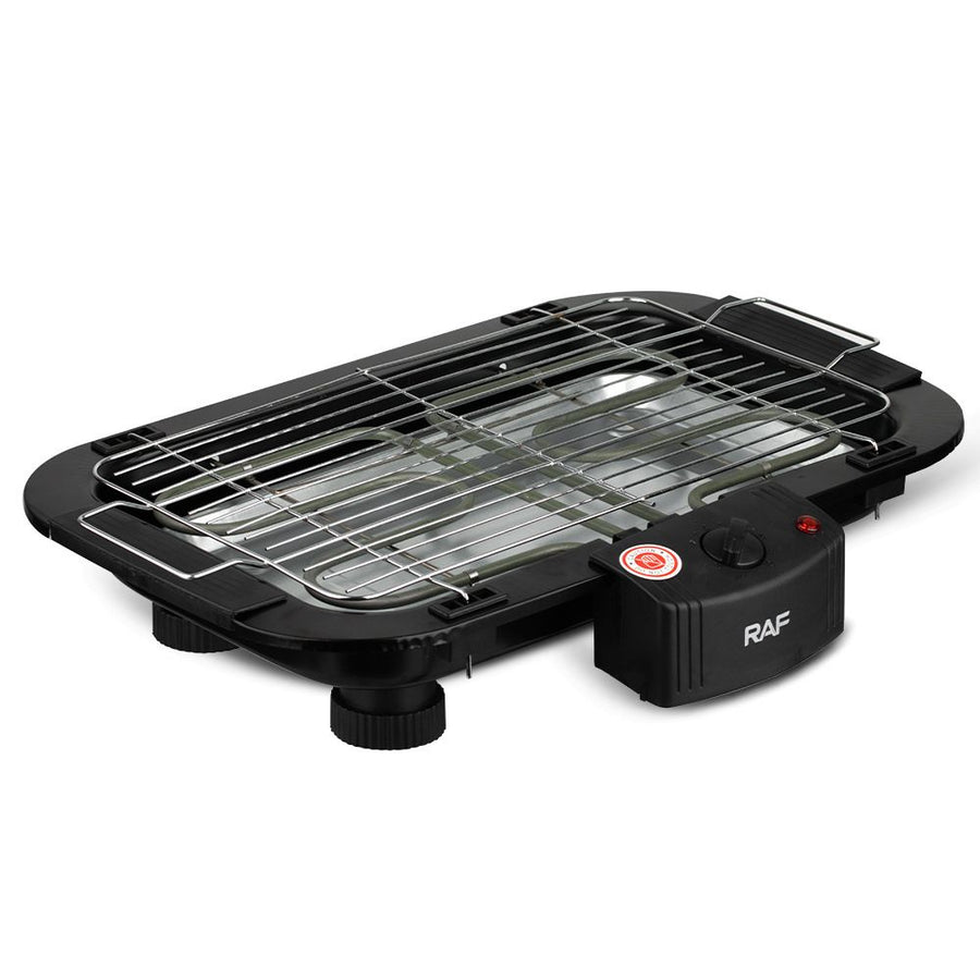 2000W Electric Indoor Smoker Grill with Detachable Rack and Adjustable Heights for Home Kitchen Balcony and Small Outdoor Gatherings (Black)