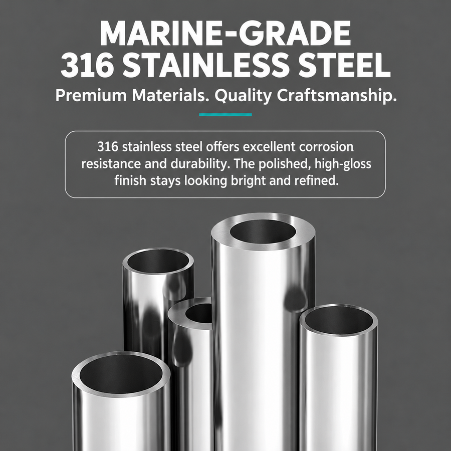 Marine Grade Stainless Steel Slide Ring for Boat Canopy Frame Tube Connector Corrosion Resistant Hardware Fitting (19mm)