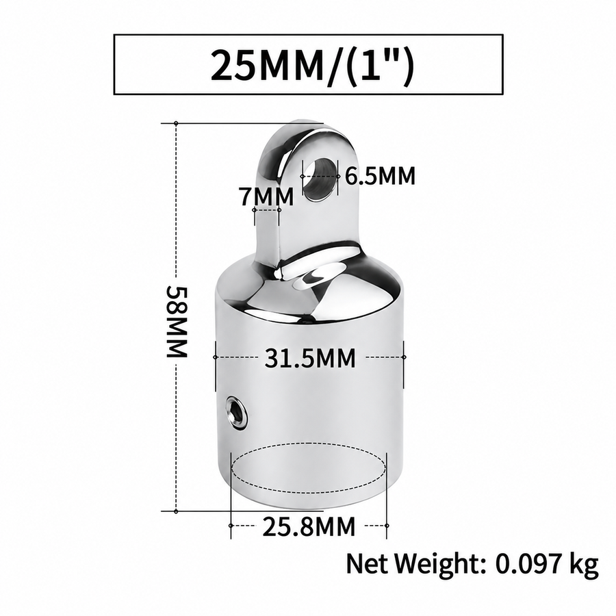 Marine Grade Stainless Steel Slide Ring for Boat Canopy Frame Tube Connector Corrosion Resistant Hardware Fitting (19mm)