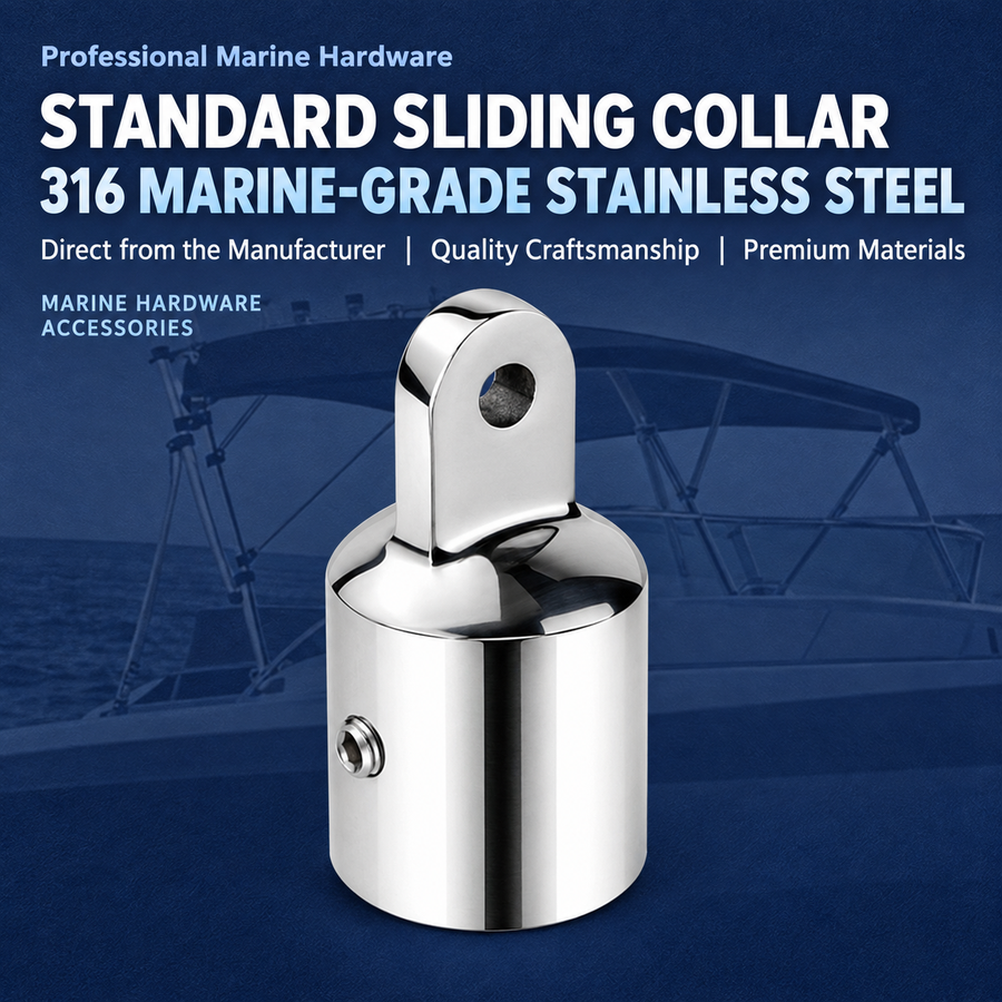 Marine Grade Stainless Steel Slide Ring for Boat Canopy Frame Tube Connector Corrosion Resistant Hardware Fitting (22mm)