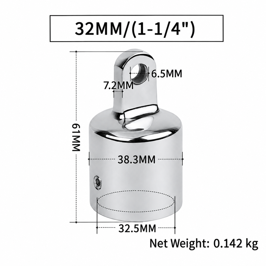 Marine Grade Stainless Steel Slide Ring for Boat Canopy Frame Tube Connector Corrosion Resistant Hardware Fitting (22mm)