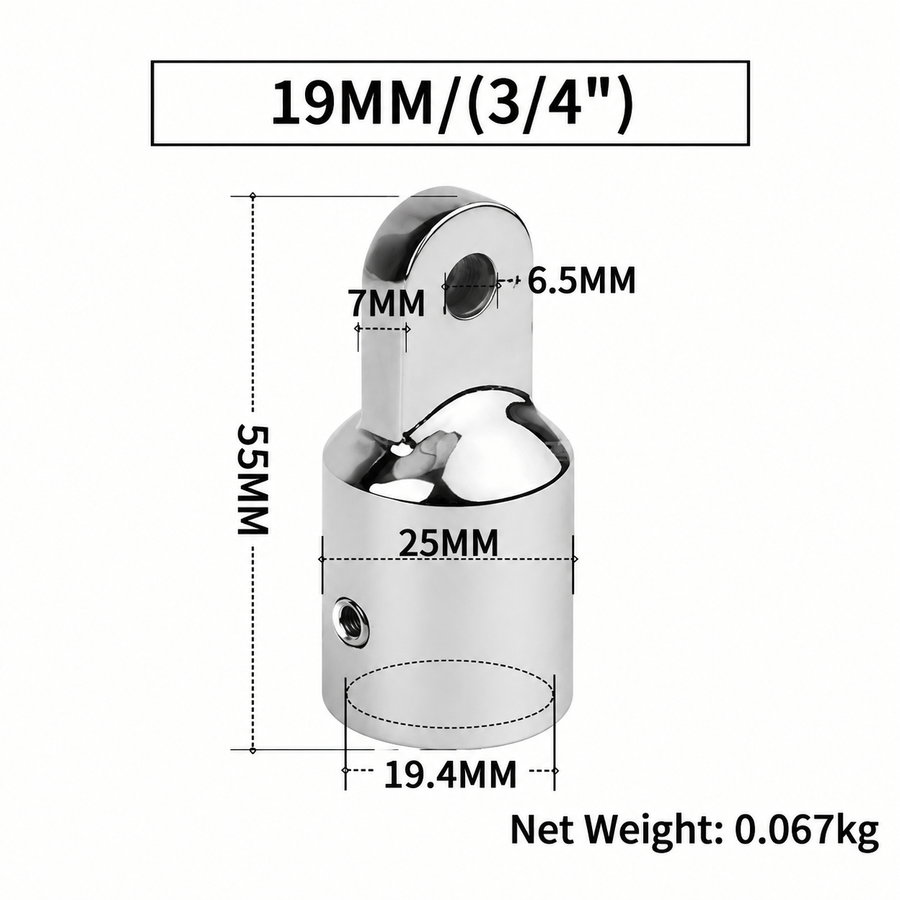 Marine Grade Stainless Steel Slide Ring for Boat Canopy Frame Tube Connector Corrosion Resistant Hardware Fitting (22mm)