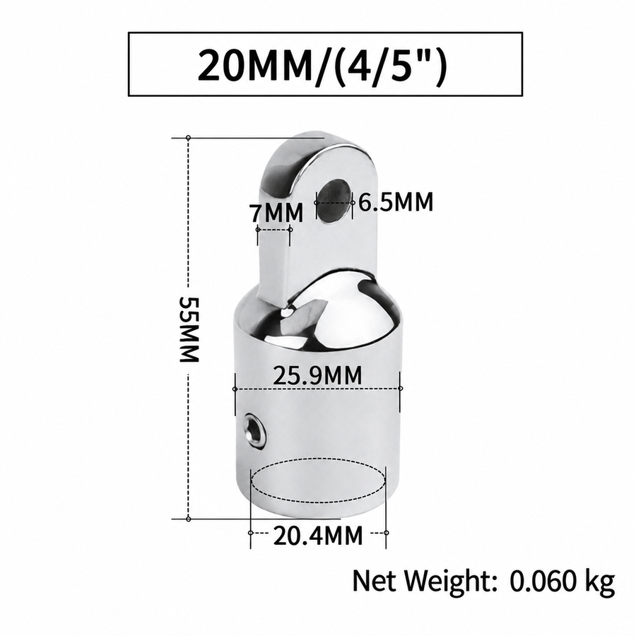 Marine Grade Stainless Steel Slide Ring for Boat Canopy Frame Tube Connector Corrosion Resistant Hardware Fitting (22mm)