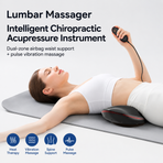 Smart EMS Lumbar Massager with Heat, Airbag Traction and Pulse Modes for Home Relaxation, Muscle Relief and Daily Back Comfort (LCD Hand Control Model)
