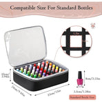 Large Capacity Nail Polish Organizer Bag Double Layer Portable Storage Case with Sponge Dividers for Manicure Tools Cosmetics and Travel Use (Pink)