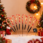 Solar Candy Cane Pathway Lights with Star Accents, 5-Pack Red & White Striped LED Stake Lights, Warm Glow for Christmas Yard, Garden and Holiday Party Display (1PCS)
