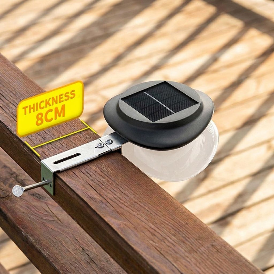 Solar Powered Fence Light with Durable ABS+PC Housing, Monocrystalline Silicon Panel, and Adjustable Mounting Clip for Outdoor Garden, Patio, Deck, and Walkway Illumination in Warm White or Cool White (4PCS, White Housing‑Cool White Light)