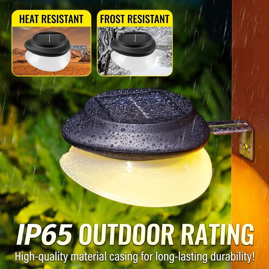 Solar Powered Fence Light with Durable ABS+PC Housing, Monocrystalline Silicon Panel, and Adjustable Mounting Clip for Outdoor Garden, Patio, Deck, and Walkway Illumination in Warm White or Cool White (8PCS, Black Housing‑Cool White Light)