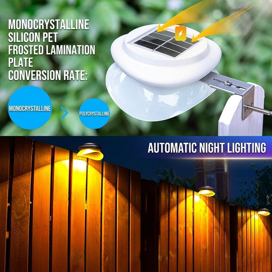 Solar Powered Fence Light with Durable ABS+PC Housing, Monocrystalline Silicon Panel, and Adjustable Mounting Clip for Outdoor Garden, Patio, Deck, and Walkway Illumination in Warm White or Cool White (8PCS, Black Housing‑Warm White Light)
