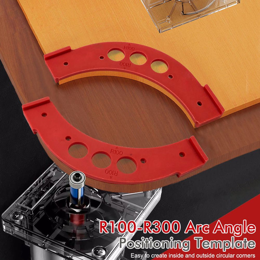 R100-R300 Arc Radius Template Set for Woodworking, Router Jig for Cutting Inner and Outer Rounded Corners on Desktops, Cabinets, Closets and Corner Shelves (F2522-R150)