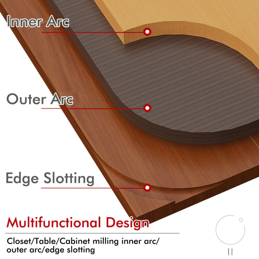 R100-R300 Arc Radius Template Set for Woodworking, Router Jig for Cutting Inner and Outer Rounded Corners on Desktops, Cabinets, Closets and Corner Shelves (F2522-R200)