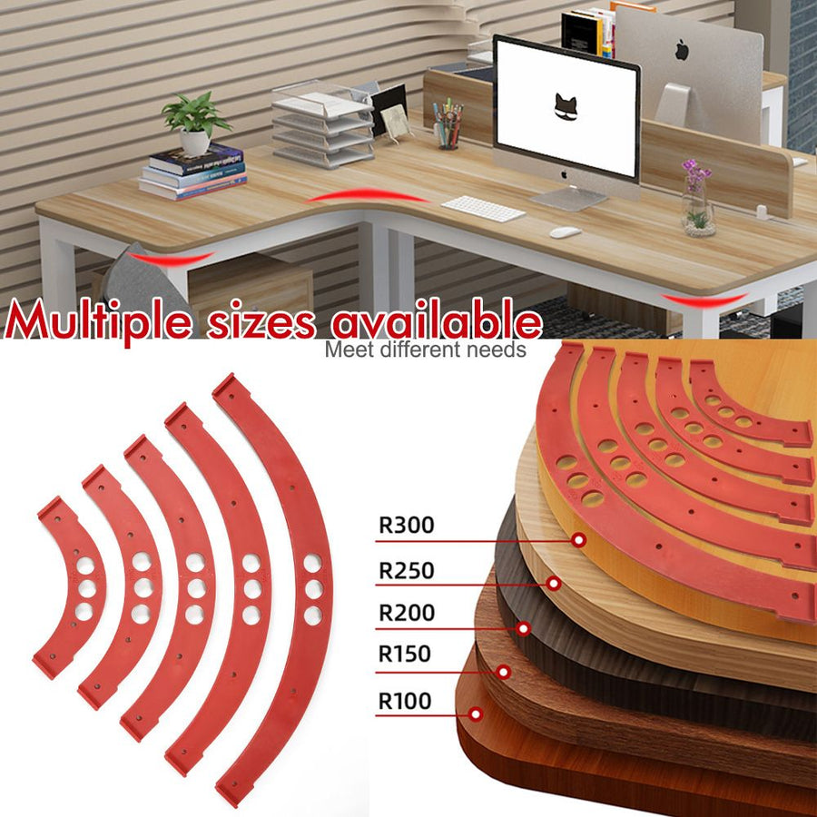 R100-R300 Arc Radius Template Set for Woodworking, Router Jig for Cutting Inner and Outer Rounded Corners on Desktops, Cabinets, Closets and Corner Shelves (F2522-R250)