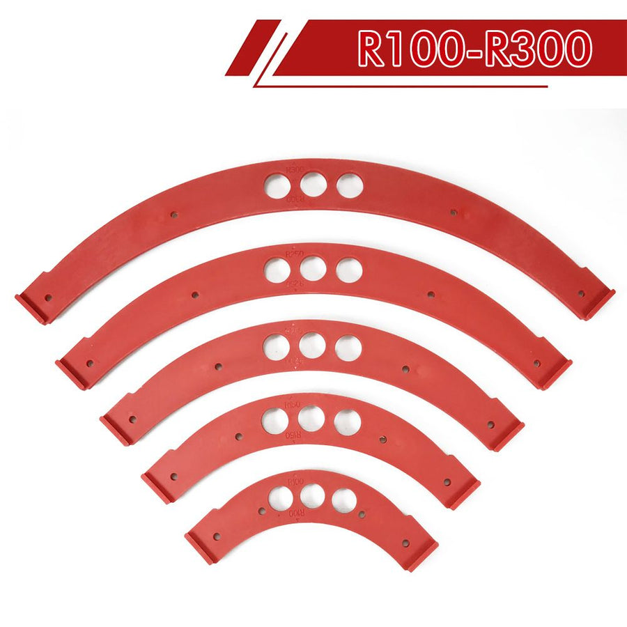 R100-R300 Arc Radius Template Set for Woodworking, Router Jig for Cutting Inner and Outer Rounded Corners on Desktops, Cabinets, Closets and Corner Shelves (F2522-R250)