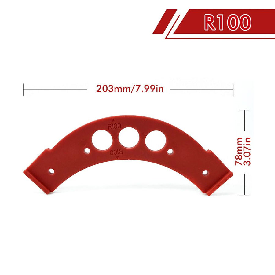 R100-R300 Arc Radius Template Set for Woodworking, Router Jig for Cutting Inner and Outer Rounded Corners on Desktops, Cabinets, Closets and Corner Shelves (F2522-R250)
