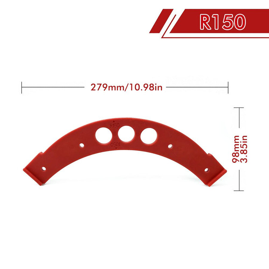 R100-R300 Arc Radius Template Set for Woodworking, Router Jig for Cutting Inner and Outer Rounded Corners on Desktops, Cabinets, Closets and Corner Shelves (F2522-R250)