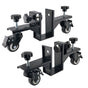 Adjustable Door Installation Roller Tool with 360° Swivel Brake Casters, U-Shaped Clamp for Heavy Wooden Door Lifting, Moving and Positioning During Indoor Setup (2PCS)