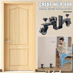 Adjustable Door Installation Roller Tool with 360° Swivel Brake Casters, U-Shaped Clamp for Heavy Wooden Door Lifting, Moving and Positioning During Indoor Setup (2PCS)
