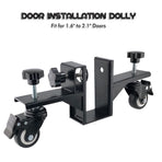 Adjustable Door Installation Roller Tool with 360° Swivel Brake Casters, U-Shaped Clamp for Heavy Wooden Door Lifting, Moving and Positioning During Indoor Setup (2PCS)