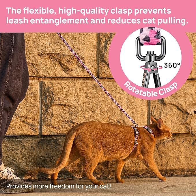 Adjustable Anti-Escape Cat Harness and Leash Set – Soft, Breathable, and Lightweight for Safe Outdoor Adventures with Your Feline Friend (Orange)