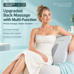Wireless Multi-Zone Back and Lumbar Massager with Ergonomic Curved Design for Home Office Travel and Full-Body Muscle Relaxation (Cream White)