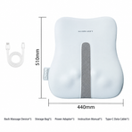 Wireless Multi-Zone Back and Lumbar Massager with Ergonomic Curved Design for Home Office Travel and Full-Body Muscle Relaxation (Cream White)