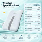 Wireless Multi-Zone Back and Lumbar Massager with Ergonomic Curved Design for Home Office Travel and Full-Body Muscle Relaxation (Cream White)