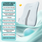 Wireless Multi-Zone Back and Lumbar Massager with Ergonomic Curved Design for Home Office Travel and Full-Body Muscle Relaxation (Cream White)