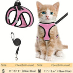 Escape-Proof Cat Harness and Leash Set with Reflective Soft Mesh Vest for Safe Outdoor Adventures with Your Feline Friend (M, Black)