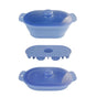Foldable Food-Grade Silicone Steamer Pot with Lid and Steamer Rack – Space-Saving Collapsible Cookware for Microwave, Air Fryer, Camping, and Outdoor Meals, Available in Round and Rectangular Sizes (Rectangular Style, Dark Blue)