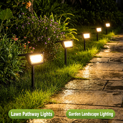 Solar Powered Outdoor Landscape Spotlights with IP65 Waterproof ABS+PC Construction, Dual Color Temperature Options for Garden Pathway Wall and Patio Ambient Lighting, Easy Ground Insert or Wall Mount Installation (4PCS, 3200K（Warm White）)