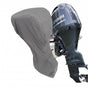 600D Oxford Outboard Motor Cover Waterproof Dustproof Boat Engine Protector with Zipper and Drawstring for Storage and Mooring (Grey, Fits 175–225 HP (Cover Size: 236×195cm Height))