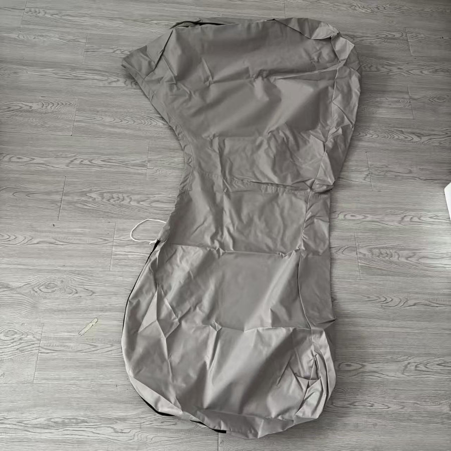 600D Oxford Outboard Motor Cover Waterproof Dustproof Boat Engine Protector with Zipper and Drawstring for Storage and Mooring (Grey, Fits 175–225 HP (Cover Size: 236×195cm Height))