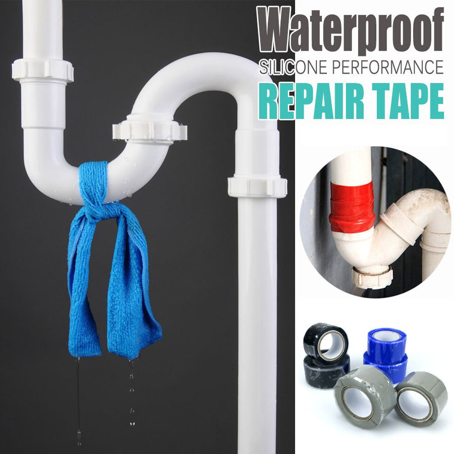 Self-Fusing Silicone Repair Tape for Waterproof Sealing of Pipe Joints, Faucets, Hoses and Plumbing Leaks, Multi-Color Resealable Roll (Grey)