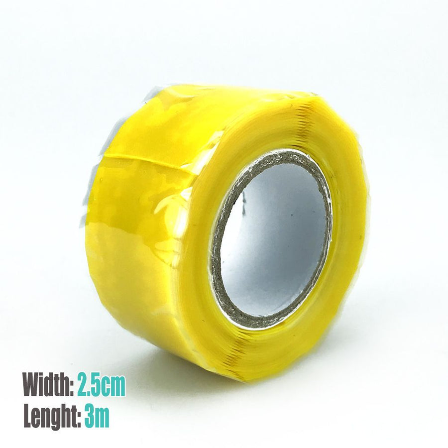 Self-Fusing Silicone Repair Tape for Waterproof Pipe Leak Sealing, Plumbing Hose Wrap, Insulation Bonding, Multi-Color Emergency Fix Roll (Yellow)