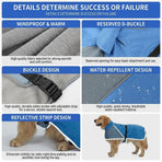 Waterproof Windproof Fleece-Lined Dog Raincoat with Reflective Trim and Leash Opening for Large Breeds, Ideal for Rainy and Snowy Walks (6XL)