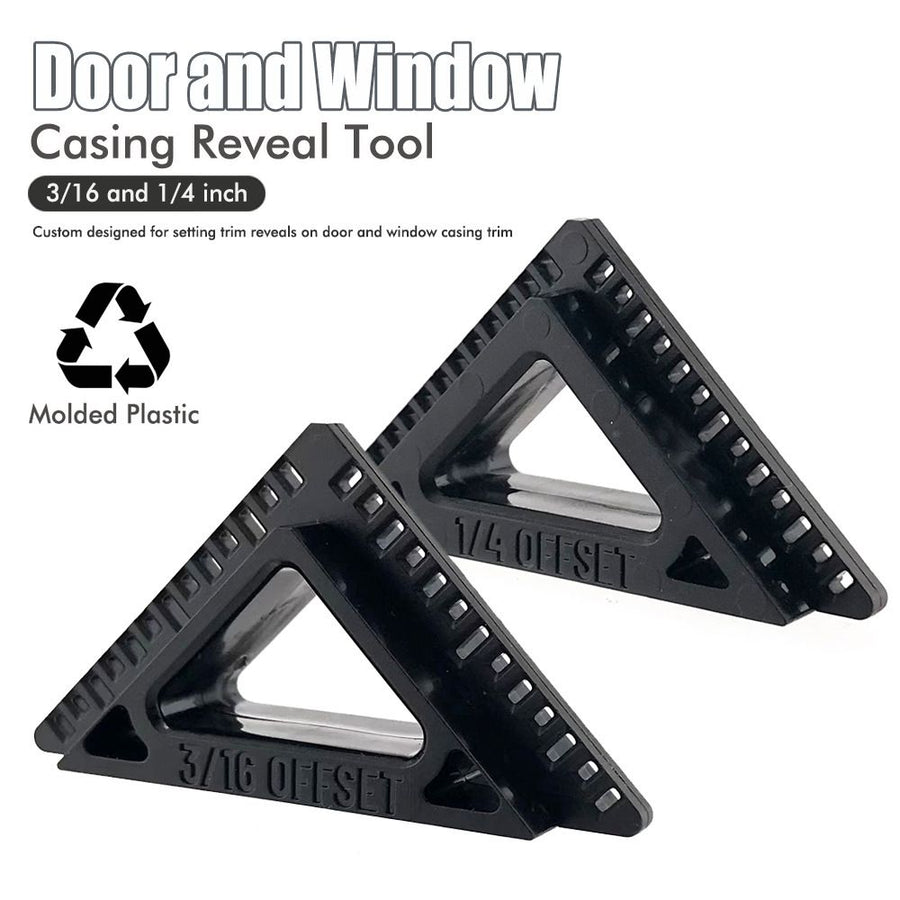 Precision Trim Positioning Tool for Door and Window Casing Installation, Woodworking Spacing Gauge with Graduated Edge and Triangle Cutout for Consistent Home Improvement Layouts (Blue)